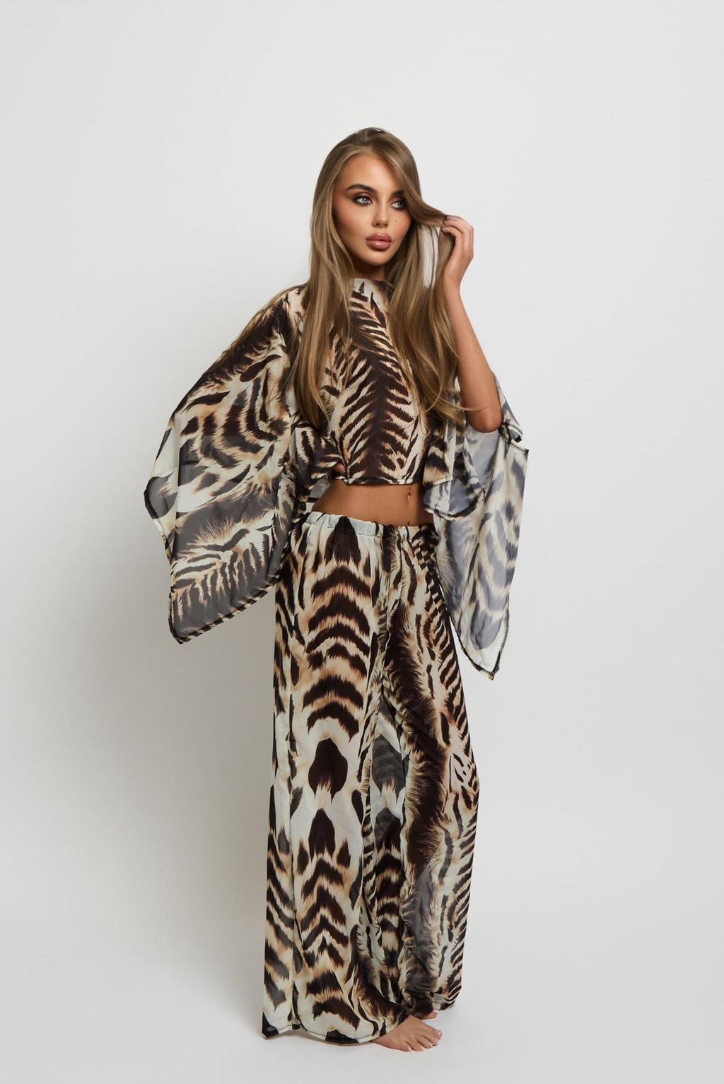 Pre order Marny kaftan blouse with flared trouser delivery 8th June