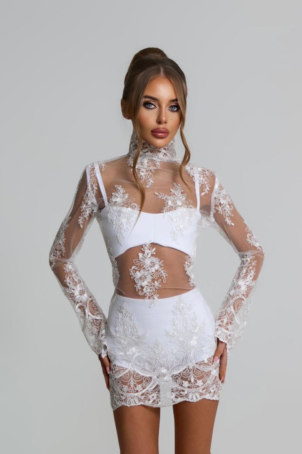 Lola lace mini dress